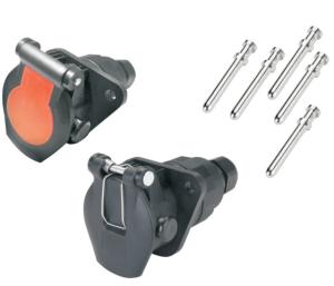 24v 5 Pole ABS Trailer Plug Socket Crimp Type ISO7638 Certification