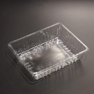 Stackable BPA Free Plastic Food Tray PET Eco Friendly Disposable Tray With Sealing Lid