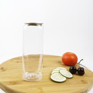Best 500ml Plastic Empty Container Bottles Square With Cans Lid Tea Milk Juices wholesale