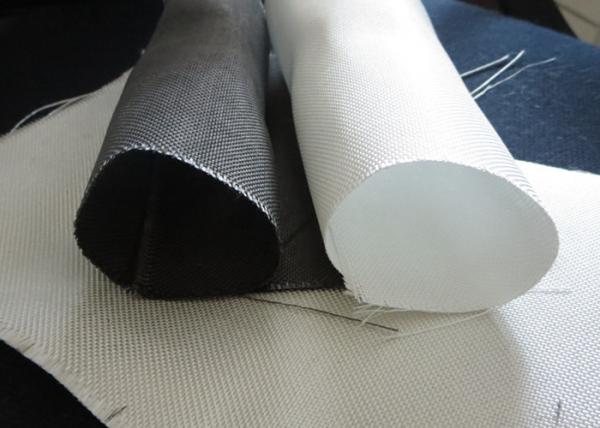 Cheap White PTFE Coated Alkali / Non-Alkali Filter Fabric Roll 330 - 900gsm woven roving plain cloth for sale