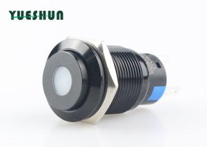19mm Metal Push Button Switch , Dot LED 12V Illuminated Push Button Switch