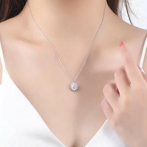 Best 925 Sterling Women Necklaces Silver Daisy Necklace Cubic Zircon Cross wholesale