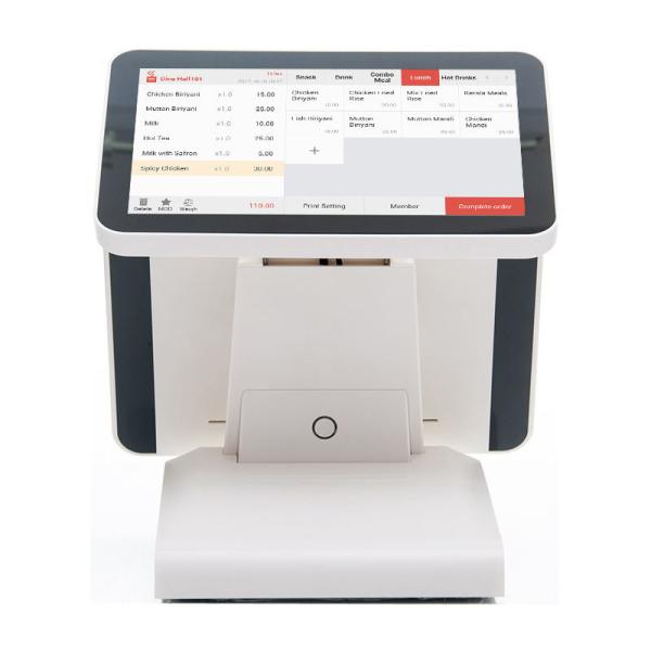 Cheap Angle Adjustable Touchscreen POS Terminal Two Screens Windows / Andriod Version DC 12V for sale