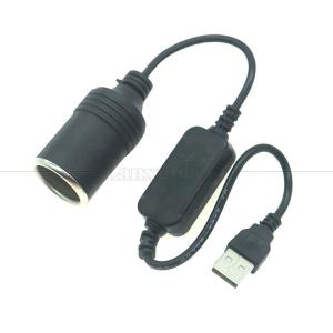 China High Quality 12W 5V USB to 12V Converter Cigarette Plug Lighter Socket Cable Adapter with Led Voltage Module on sale