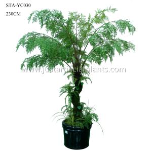 China Curving Stem Artificial Fern Tree , Fake Fern Tree Green Lush Foliage 230CM on sale