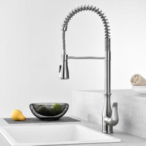 Coil Spring Touch Sensor Kitchen Faucet Sus304 Dual Mode Function Sprayer Taps