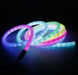 China 360 degree led neon flex 23mm 90 degree cable woven rgbic addressable neon led 25m custom neon light on sale