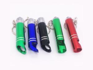 China Custom cheap personalized promotion anodized aluminum keychain flashlight led beer bottle opener key ring on sale