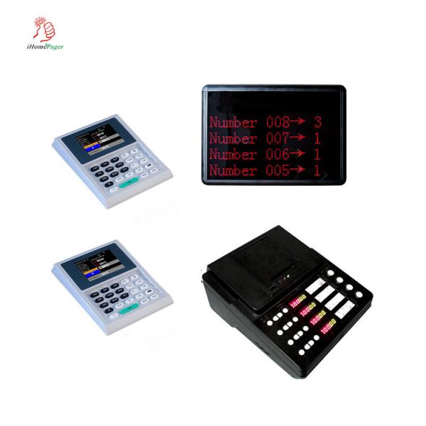 wireless number calling system queue management including ticket printer and