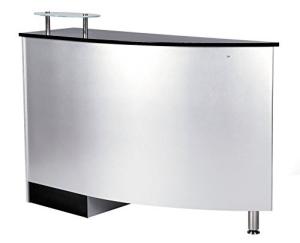 China Sliver Curve Beauty Salon Front Desk , Salon Reception Counter With Shinning Foot on sale