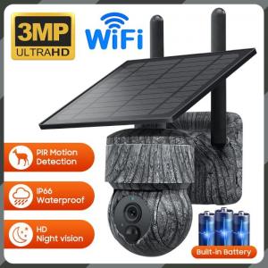 China 3MP Resolution WIFI Solar Camera With Battery PIR Detection Mini PTZ on sale