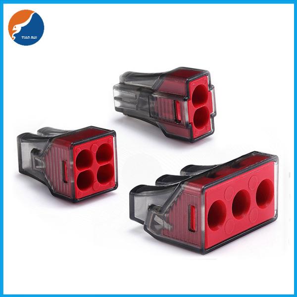 Cheap Fast Connecting PC Housing 400V 18AWG Push Wire Connector For Stranded Conducts for sale