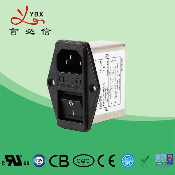 Cheap AC Socket Line Noise EMI EMC Filter 2 Fuse Inlet 1-10A 5x20mm Long Lifespan for sale