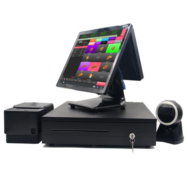 Cheap All-in-One Dual Screen POS System with Capacitive Touch Screen and Thermal Printer for sale