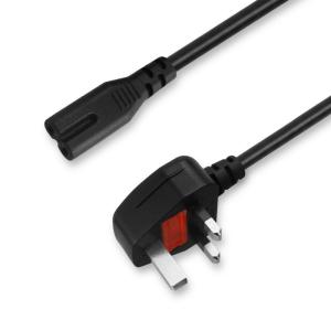 China Pure Copper Conductor 1.5m Black Figure 8 Power Cord IEC C7 UK Power Cable on sale