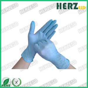 Best Powder Free Blue Nitrile Disposable Gloves , Finger Dotted ESD Safe Nitrile Gloves wholesale