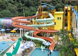 Best Famlily Swimming Pool Water Slides FRP 2-14 Visitors For Holiday Resort wholesale