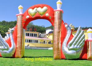 China 420D Nylon Fabric Swan Inflatable Arches With Air Blower on sale