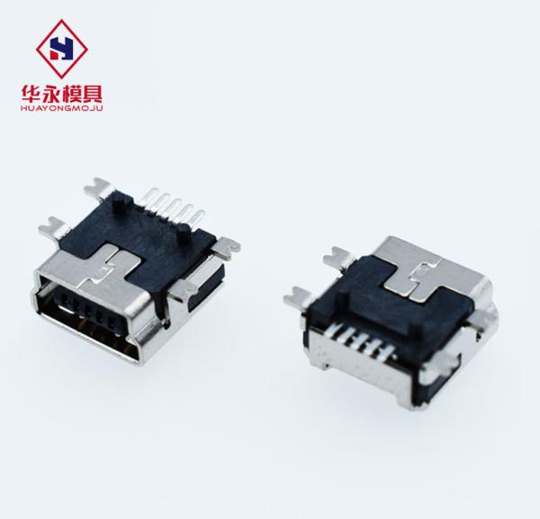 Cheap SS Shell B Type 5 Pin 30V DC Micro USB Socket Connector for sale