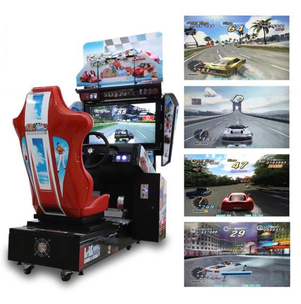 Cheap Single Person Coin Operated Car Racing Game Machine With 32inch HD LCD Screen for sale