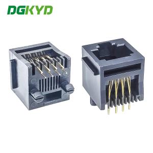 Best Vertical RJ45 PCB Socket Female Head 1x1 Port 8 Pin DIP Ethernet Connector Through Hole Solder DGKYD5222E1188IWA1DY1 wholesale