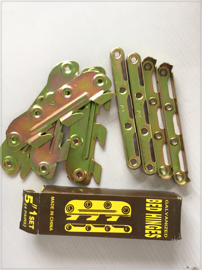 BED CLAMP 147MM2.0MM 5" inch yellow zinc color bed hinges for building tools using