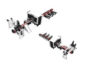 A-400tec Horizontal Sawing Line Automatic Turning Over Adjustable Speed