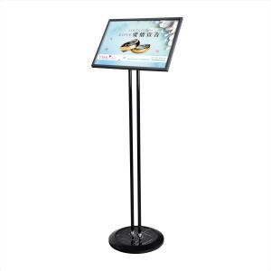 China Aluminium Alloy Poster Display Stand 300x430mm Adjustable Panel Double Pole on sale
