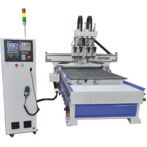 China Pneumatic cnc router 1325 multi function three head woodworking cnc 3D Wood Carving Machine for doors furniture on sale