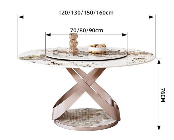 Cheap Light Luxury Modern Marble Round Table With Turntable Household Dining Table for sale