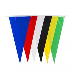 Best OEM ODM Triangle Flag Bunting Custom 100D Polyester Fabric Triangle String Flags wholesale