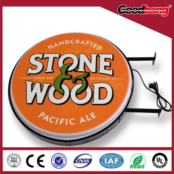 Cheap Newest Design Round Light Box Acrylic Signage Double Sided for sale