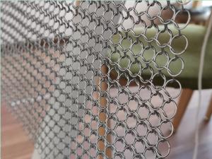 China Window Treatment Stainless Steel Ring Mesh Curtains , Metal Chainmail Mesh Drapery For Space Divider on sale