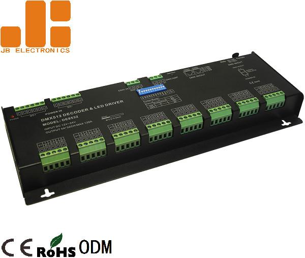 Cheap 32 Channels Black LED DMX512 Decoder For RGBW Lighting Constant Voltage PWM Signal for sale