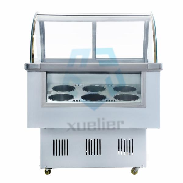 Cheap Sliding Door Ice Cream Showcase Freezer Direct Cooling 10 Trays 6 Barrels for sale