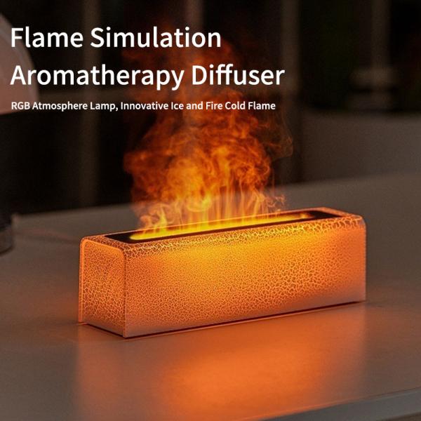 Cheap Lava Flame Simulation Aromatherapy Diffuser Humidifier With Atmosphere Light for sale
