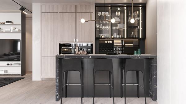Cheap One-Stop Designs Factory Customized High Gloss Kitchen Cabinet Sets For Villa for sale