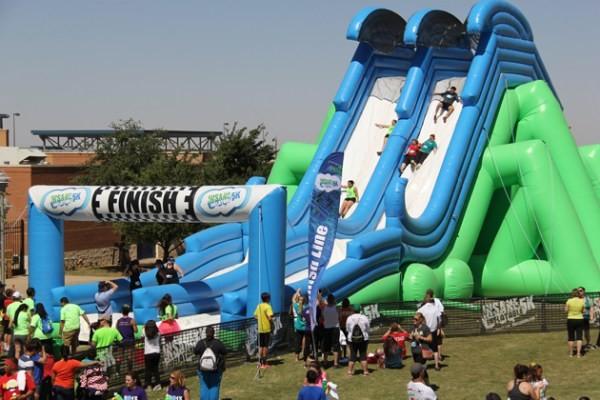 Cheap Customized Obstacle Course Jump House , Inflatable Slide Park 25*15*13m for sale