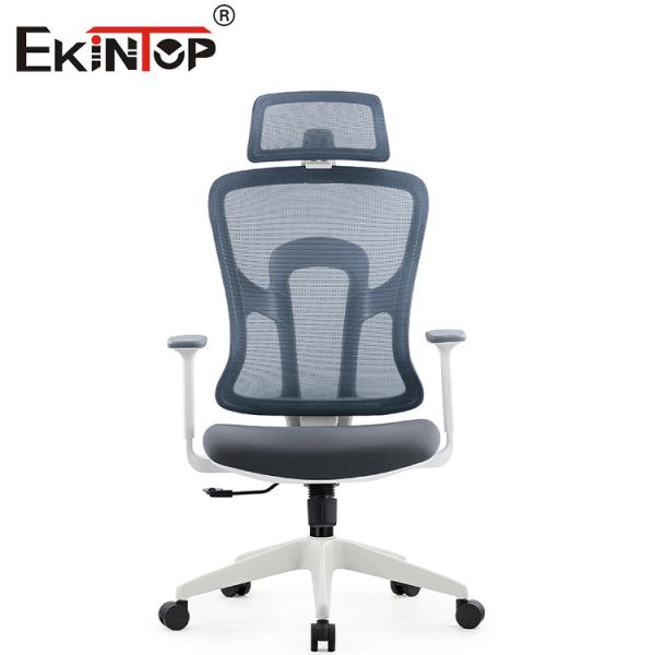 Cheap Gray Modern Swivel Ergonomic Mesh Desk Chair With Headrest for sale