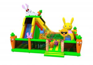 Best Rabbit Cartoon Inflatable Play Park 0.45-0.55mm Plato PVC Material wholesale
