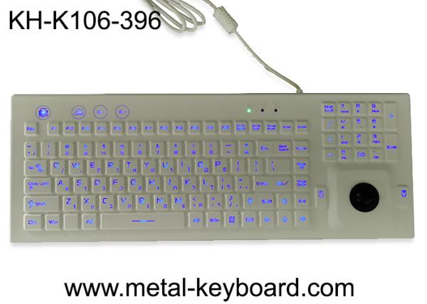 Cheap PS2 Rubber Industrial Silicone Keyboard Ruggedized Backlight With Trackball Mouse for sale