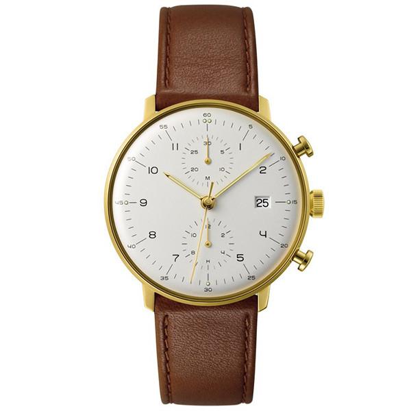 Cheap Chronograph curve glass gold plated case new model watches for men for sale