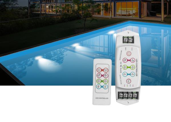 Cheap Portable LED Pool Light Controller , 12V / 24V RGB Light Strip Controller for sale