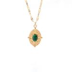 High end design versatile new peacock green necklace trendy fashion pendant