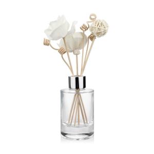 Best 105ml Round Diffuser Bottles Empty clear Glass With Rattan Sticks wholesale