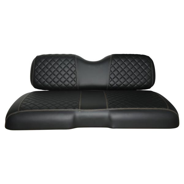Cheap Black Base Double Diamond Pattern Golf Cart Front Seat Cushions For EZGO RXV for sale