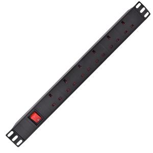 6 Way UK Type PDU Extension Socket With On/Off Switch, Surge