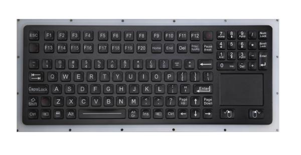 Cheap IP67 Balck Dynamic Waterproof Ruggedized Keyboard with Touchpad for Industrial Military Application for sale