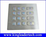 Rugged Backlit Metal Keypad With 16 Keys for Security Access Control System