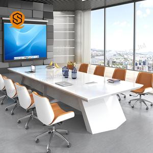 SGS Rectangular Solid Surface Conference Table Easily Repairable